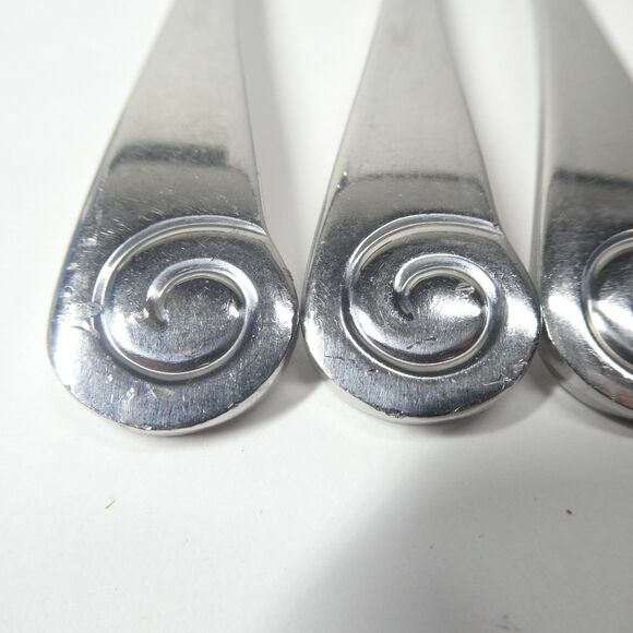 Robert Welch Ammonite 8 Salad Forks Stainless Flatware Helmick Korea 18/10 - Picture 5 of 9